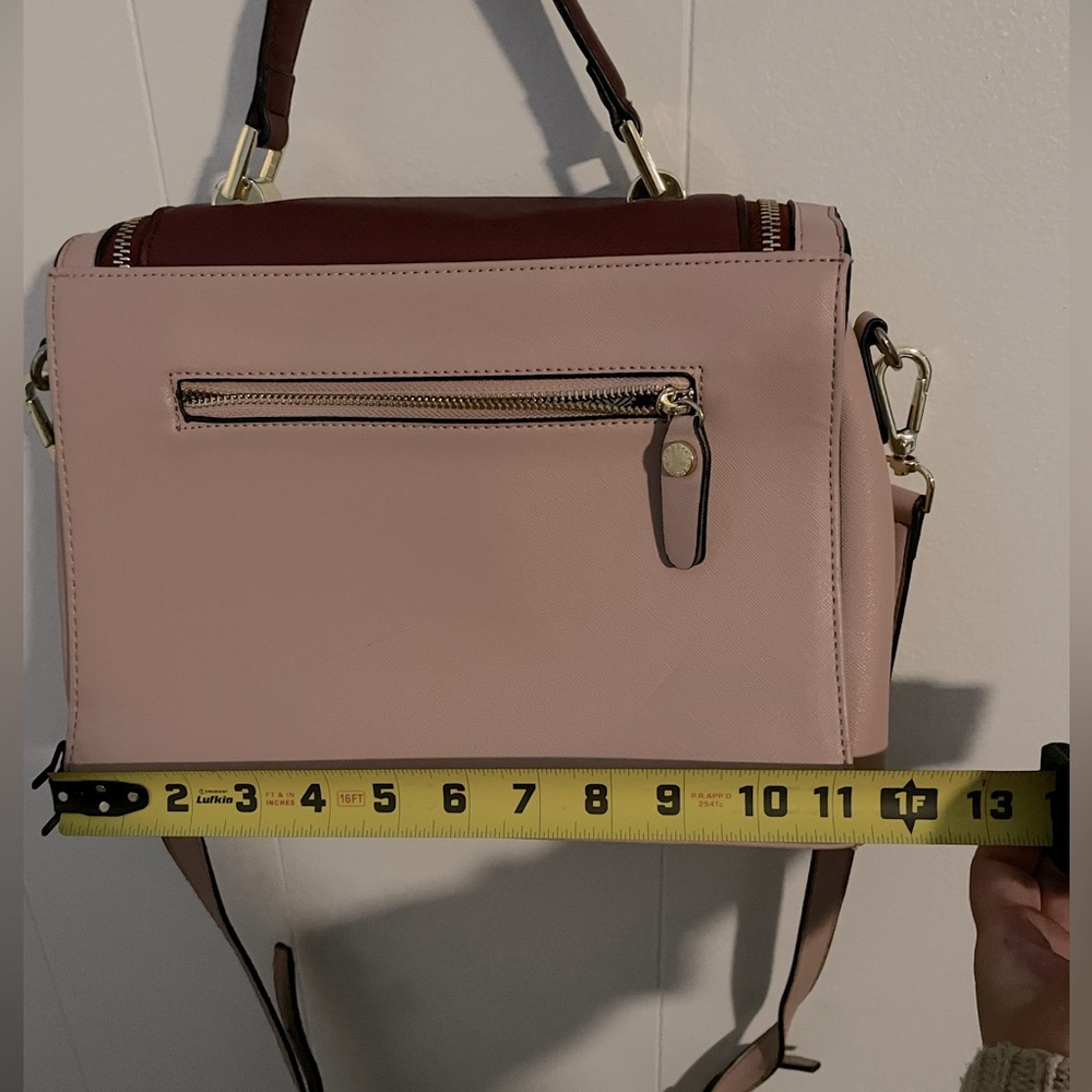 Steve Madden crossbody satchel. Light mauve, pink, and burgundy. - Picture 4 of 6